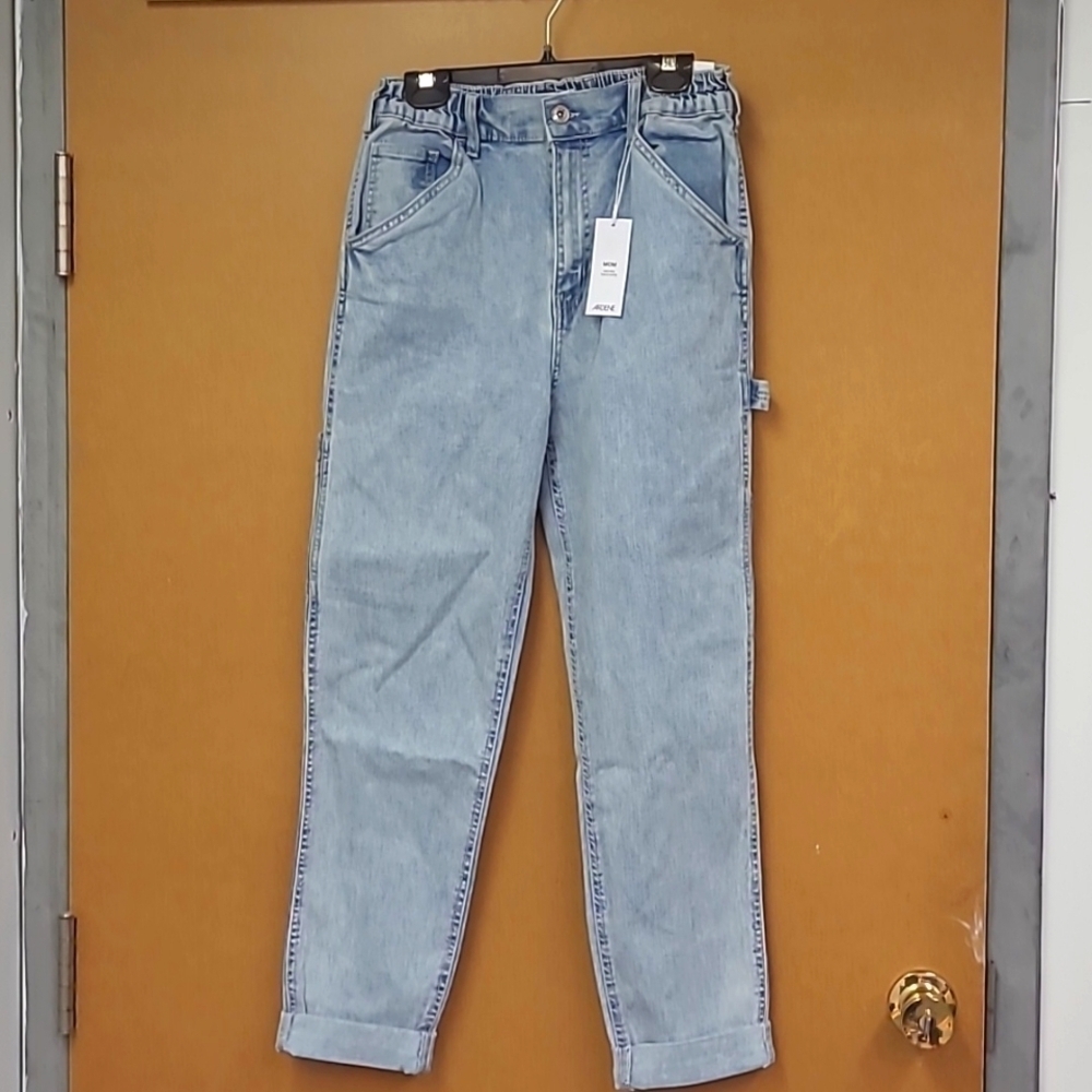 Ardene Size S Light Wash High Rise Mom Cargo Jeans